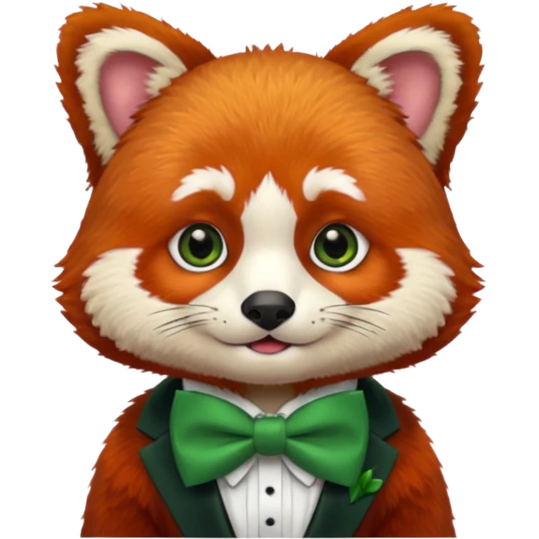 red panda with green bow tie emoji