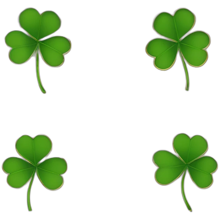 gold outline-four-leaf-clover emoji