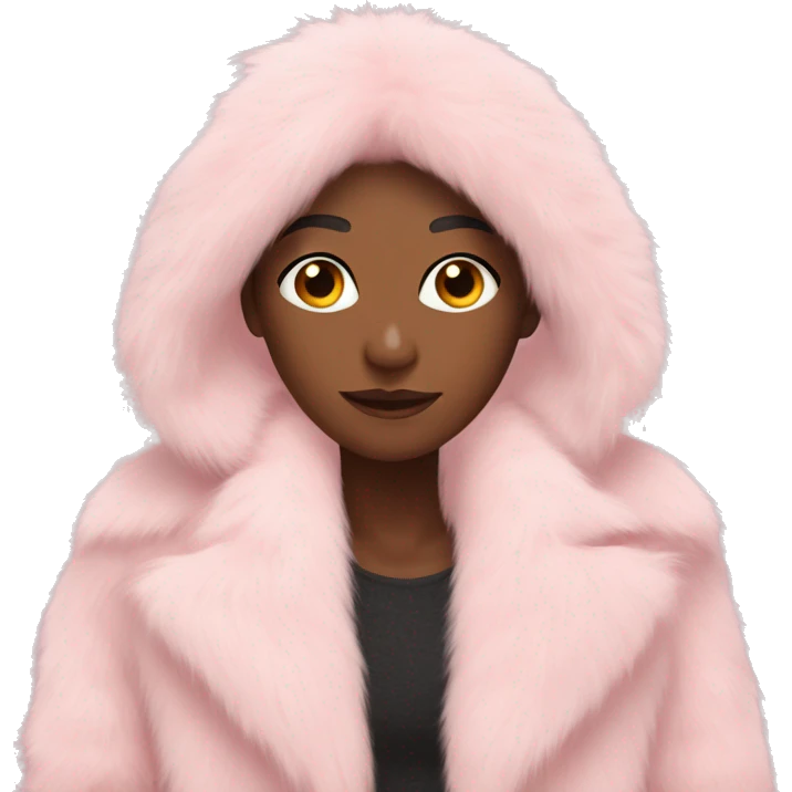 Long pastel pink fur coat emoji