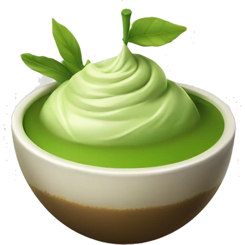 Un bol de matcha avec un peu de crème  emoji