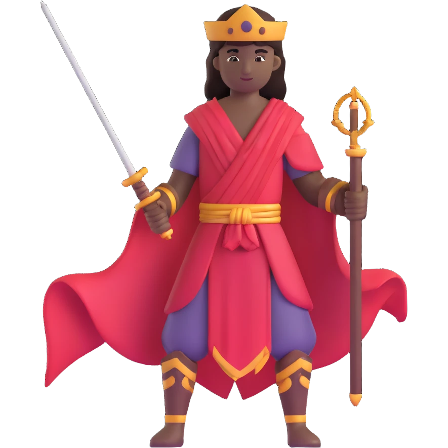 silhouette warrior with silk thread emoji