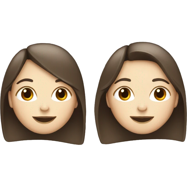two brunette white girls smiling emoji