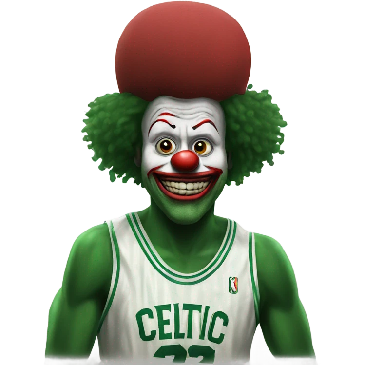 Boston Celtic in a clown face emoji