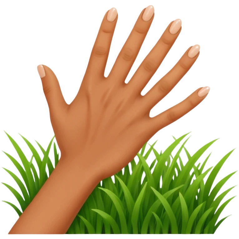 woman hand touching grass emoji