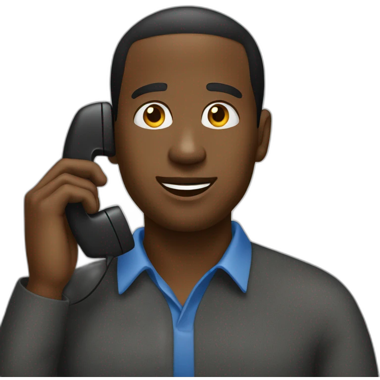 black man on a phone call emoji