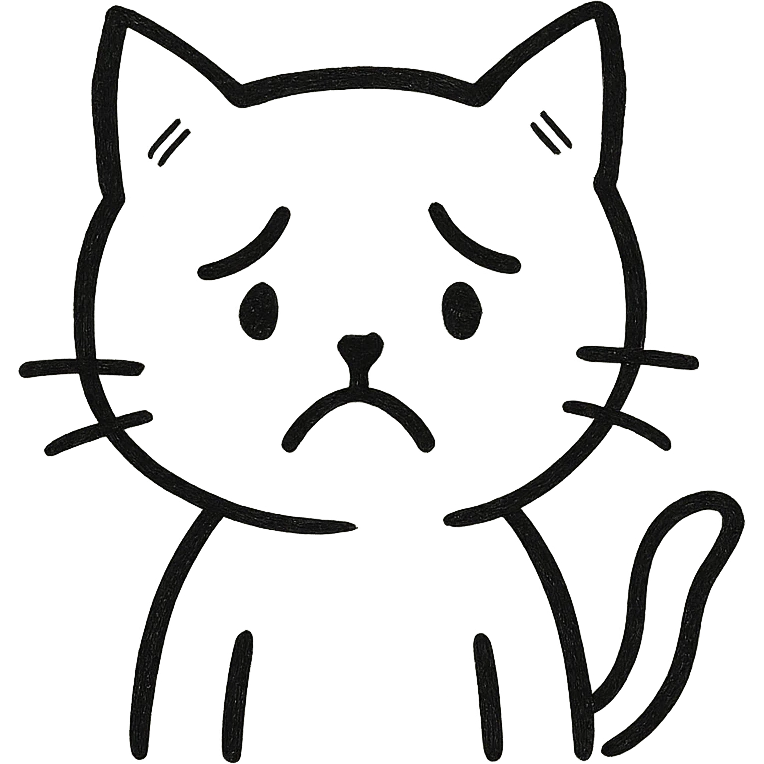 cat with a sad face emoji