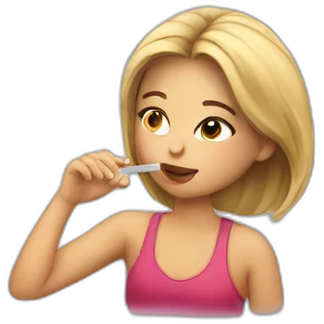 A girl smoke a cigarette emoji