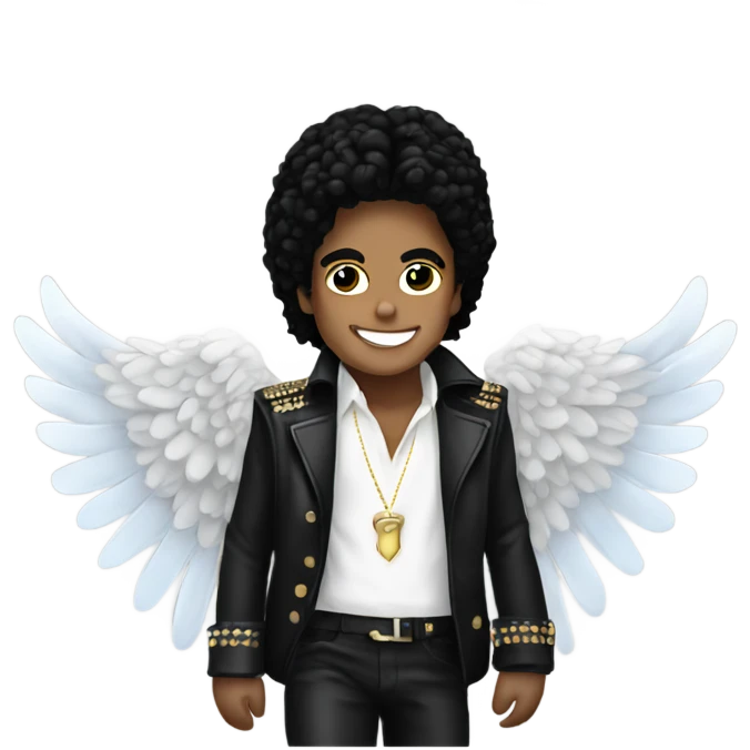 Michael Jackson with angel wings emoji