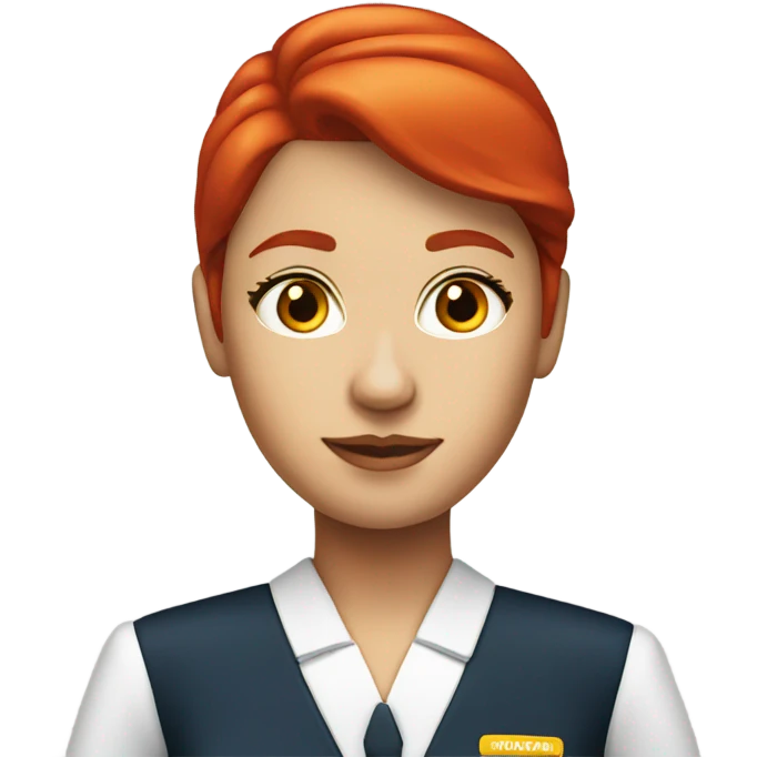 flight attendant red head emoji