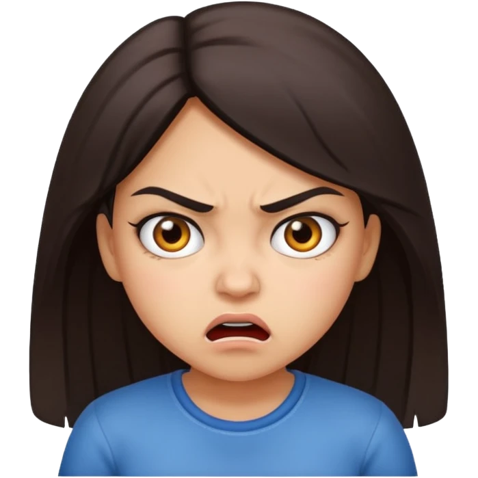 Una chica molesta con características latinas pero que sea vea tierna emoji