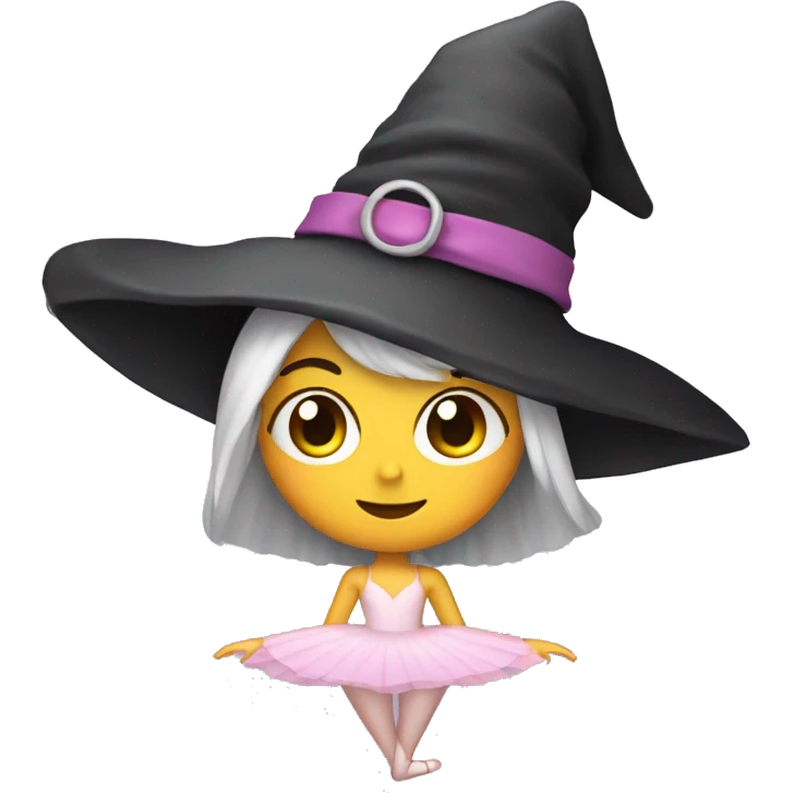 ballerina with a witches hat emoji