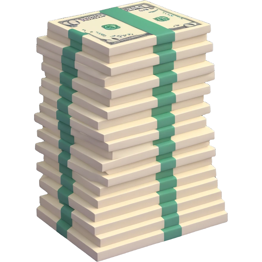 stack of paper bills currency emoji