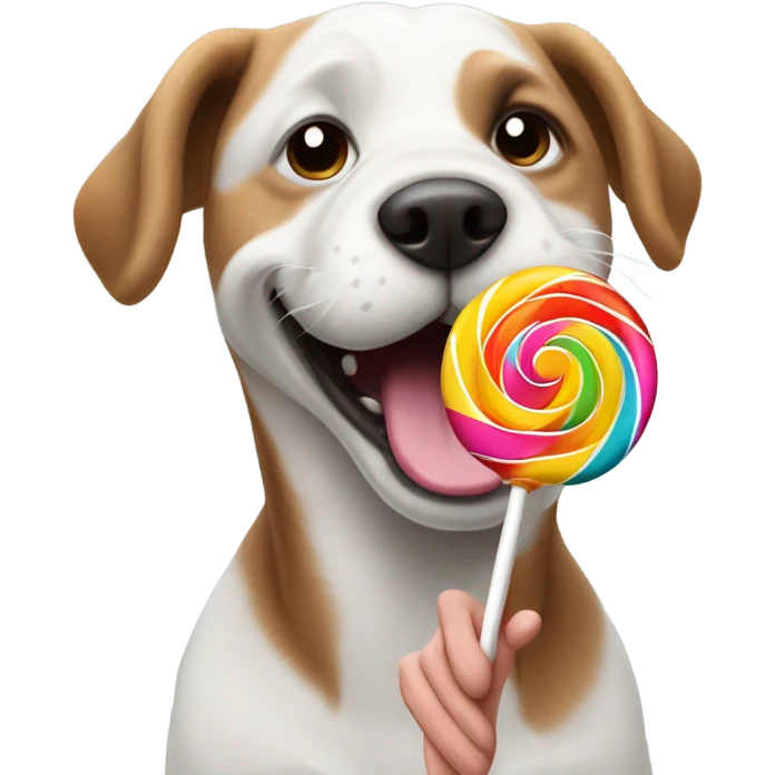 Dog eating a lollipop  emoji