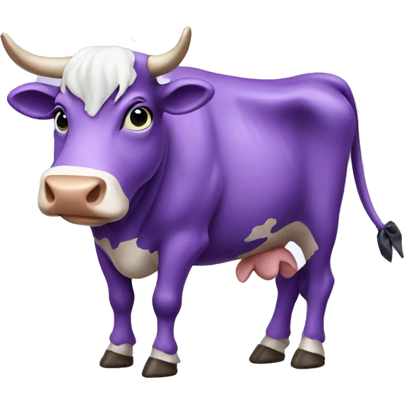 Purple cow with bow emoji