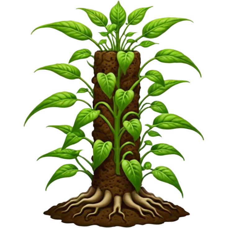 Very Large decorative gnarled alien-futuristic multi-tier space-efficient seeding plant rack, which holds tiny hot pepper plants, constructed from mud emoji