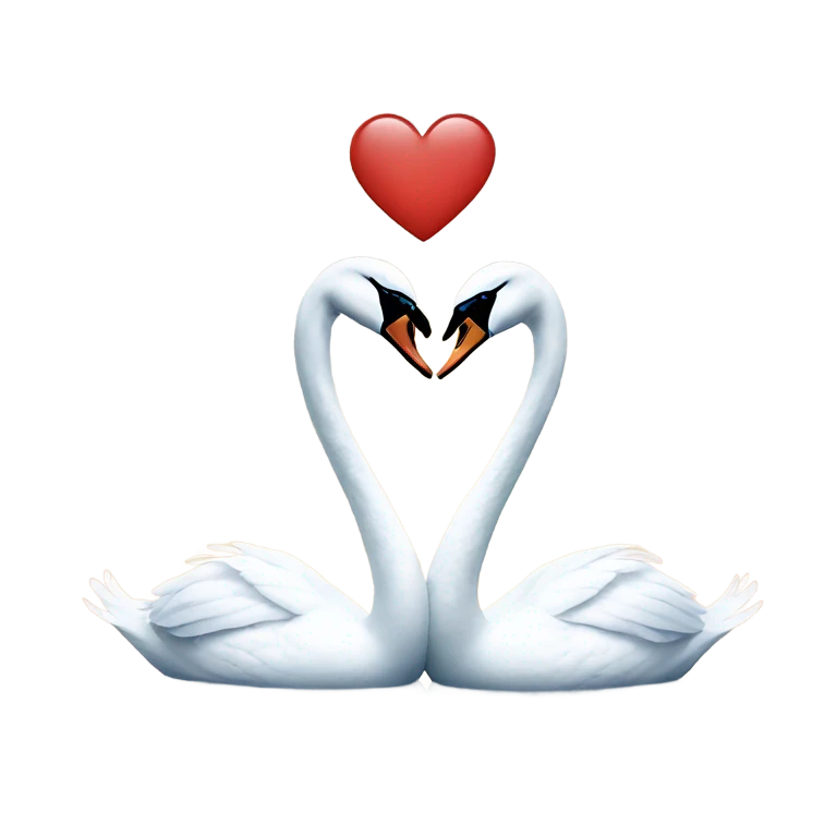 two swans making a heart  emoji