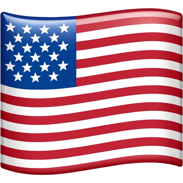 United States flag, concise, red and white stripes, blue square with white stars, no text emoji