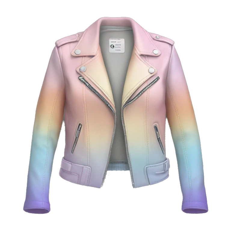 Realistic isolated pastel ombre open fashion leather jacket.. emoji