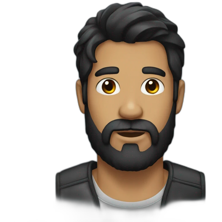 Black hair-Beard emoji