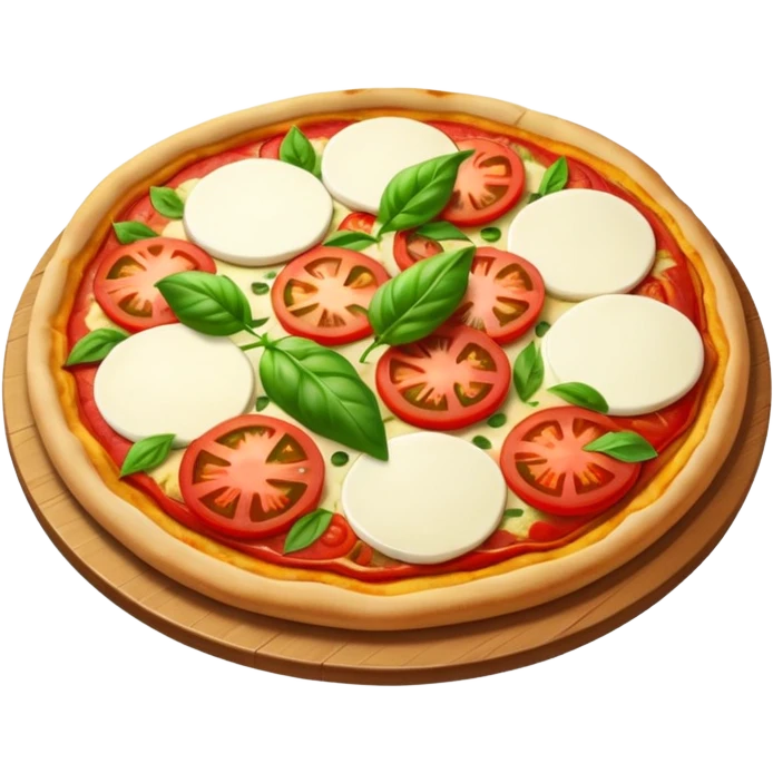 margarita pizza with tomato, mozzarella, and basil emoji