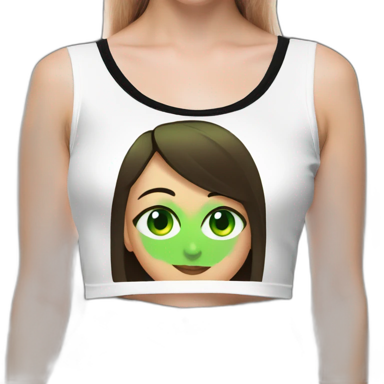 Green eyes girl crop top emoji