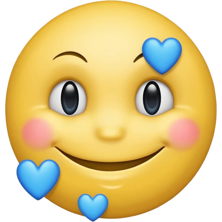 Smiley face with blue heart eyes and the word 'approved' written below it in blue text emoji
