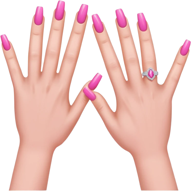 Hands with Pink long nails emoji