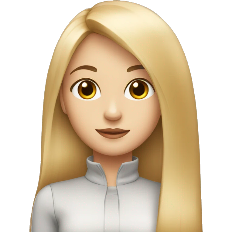 a girl with straight hair of medium length, slender and beautiful emoji
