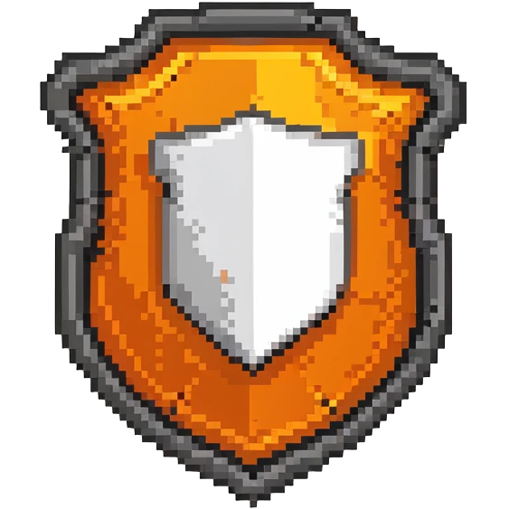 HTML5 logo in pixel art style with classic orange shield and white details emoji