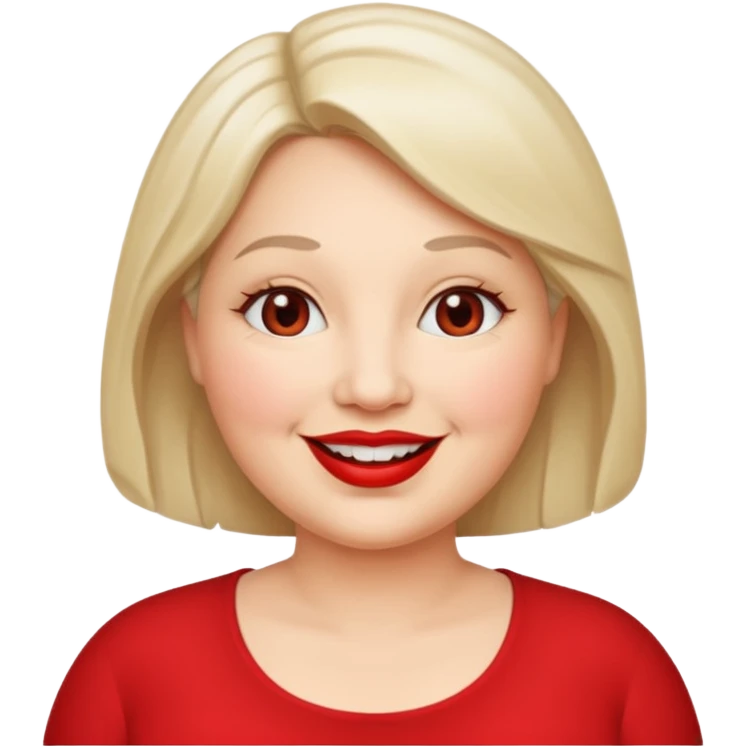 mujer mediana edad, gordita sonriente emoji