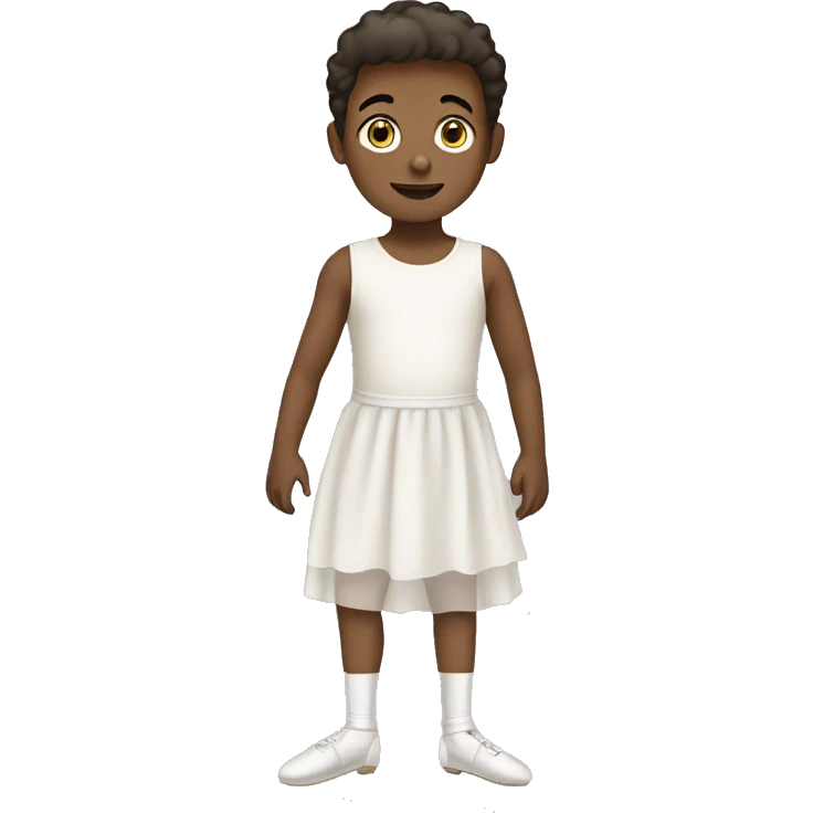 White child Boy with ballet dress and shoes on emoji