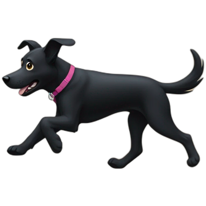 black dog run emoji