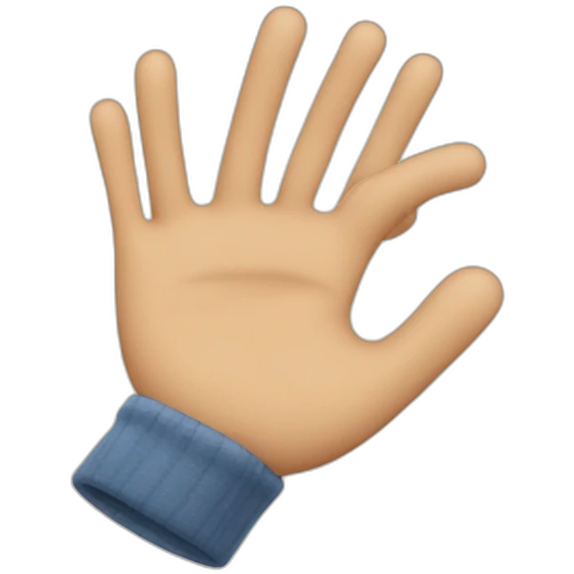 Mano señalando hacia el frente emoji