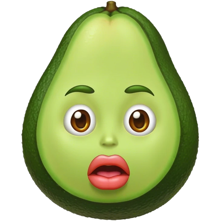 Crea un aguacate con labios grandes y con pelo  emoji