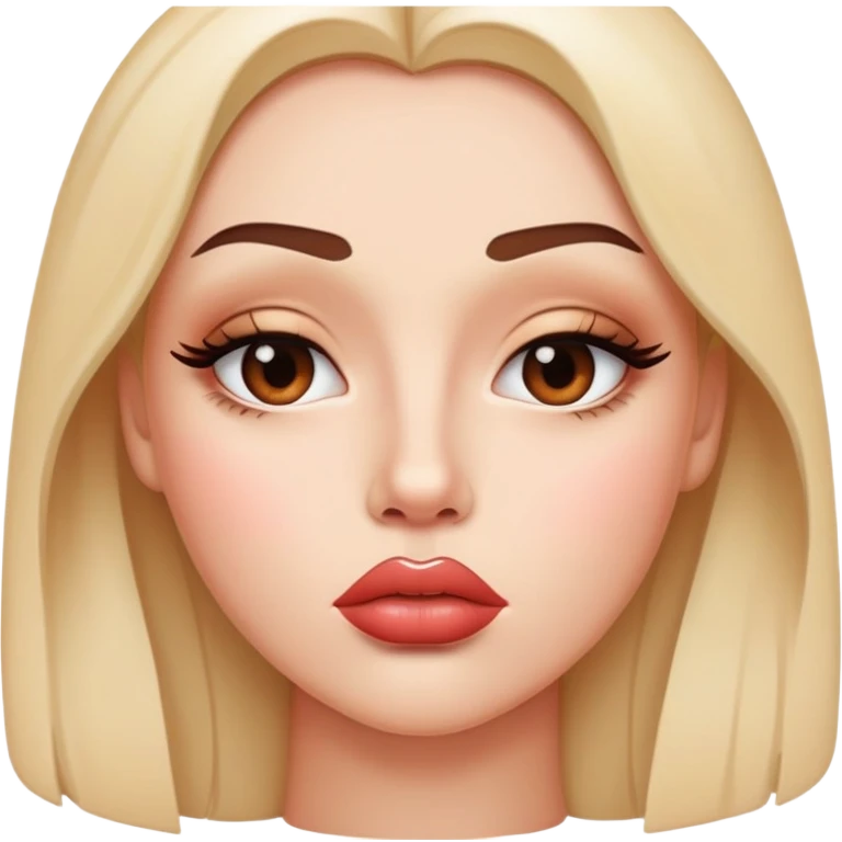 full glossy pouty baddie lips with lip liner emoji