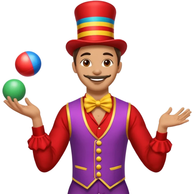 a Circus juggler juggling two balls emoji