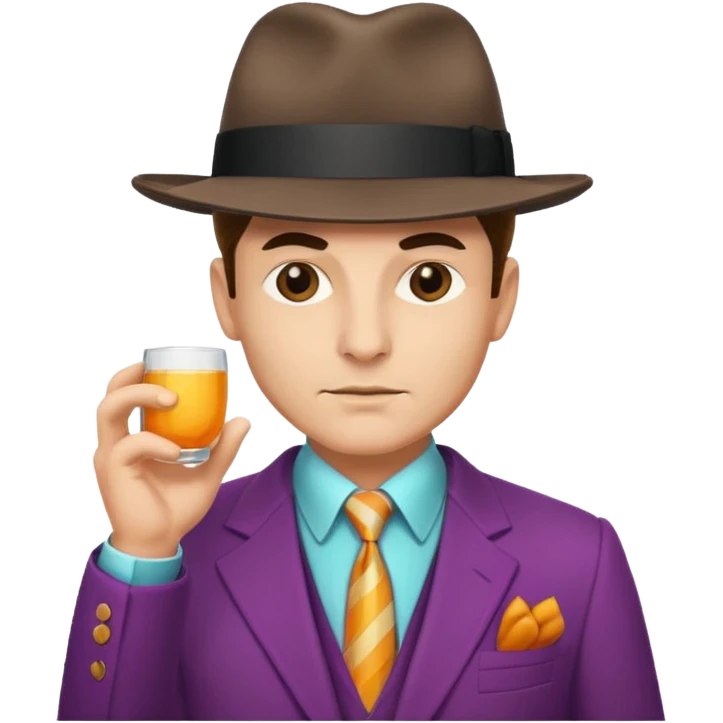 Retro Mobster with colored suits and hats emoji