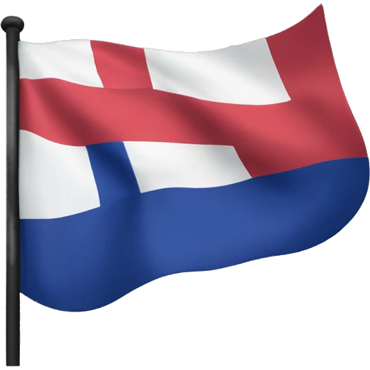 The Norwegian flag but the red is purple, the white is red, and the blue is black emoji
