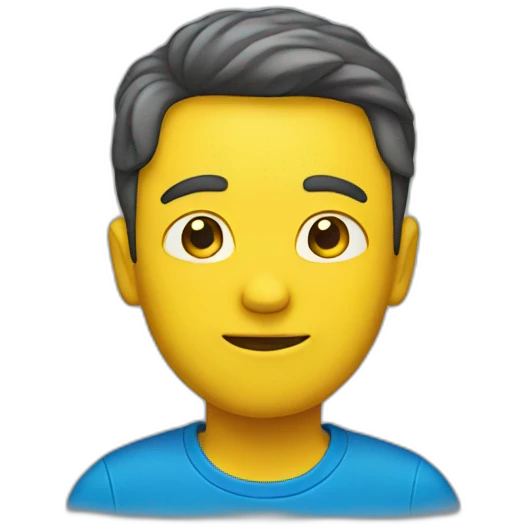 yellow man with blue t-shirt emoji