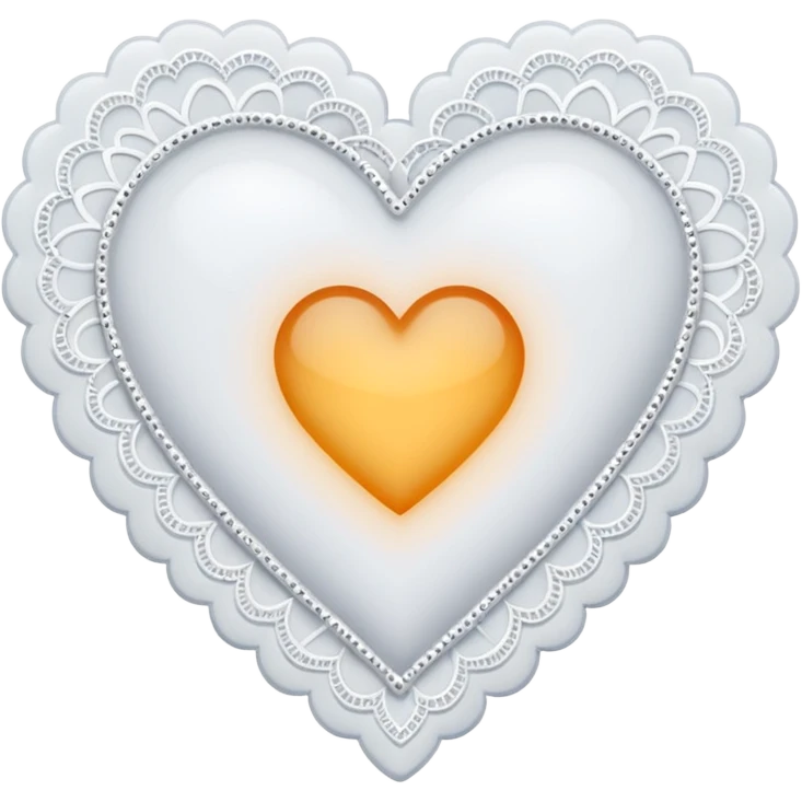 white heart with a lace border emoji