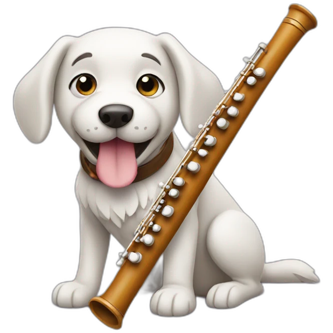 Dog playing flute emoji