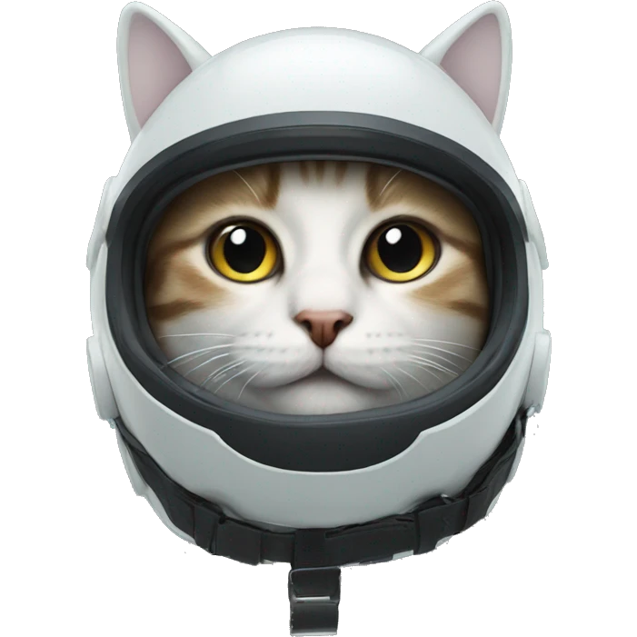 sky helmet with cat face emoji