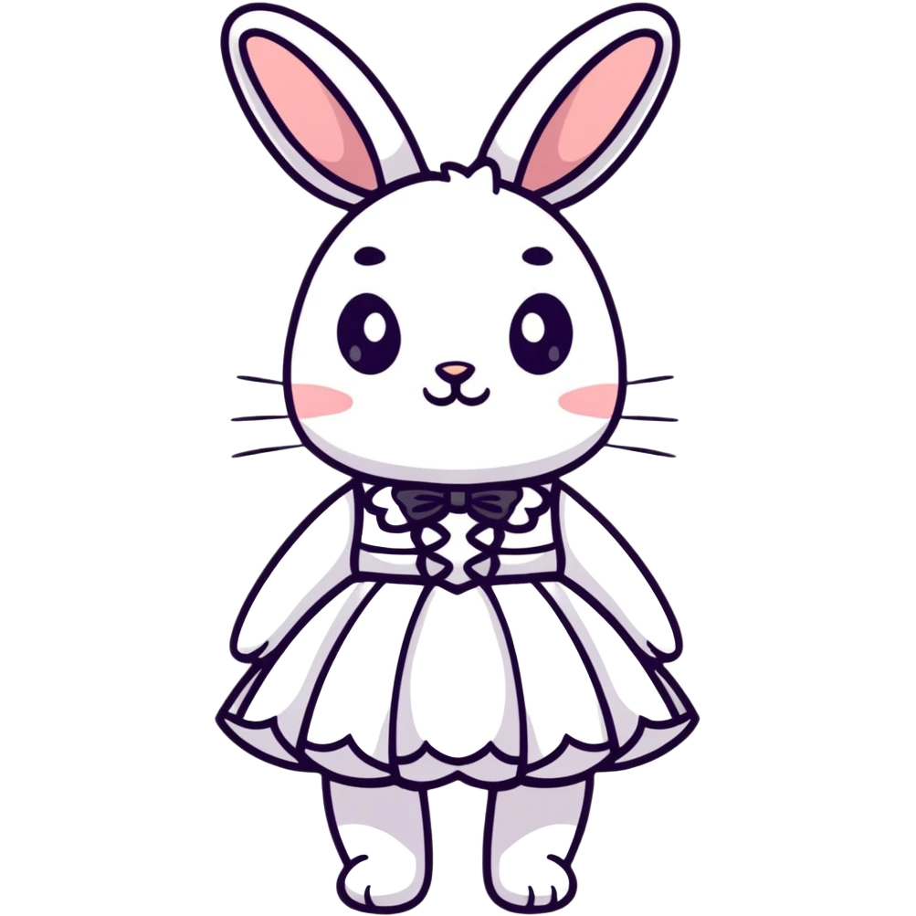 cute bunny in fancy evening dress or gown emoji