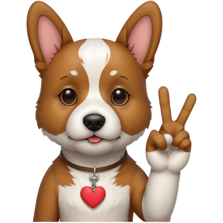 Terrier dog holding peace sign emoji