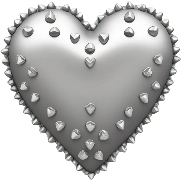 a hollow heart studded with silver emoji