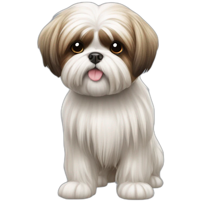 Dog Shih Tzu with long wool full-height  emoji