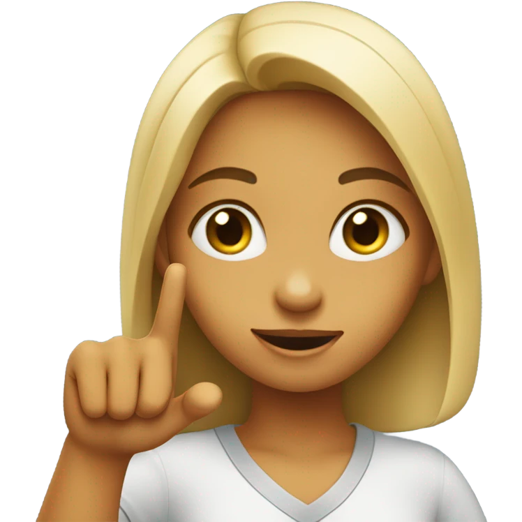 Girl holding up finger emoji