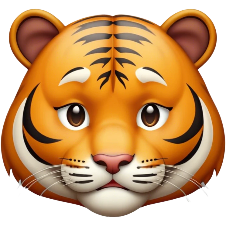Tiger crying exhausted laying down emoji