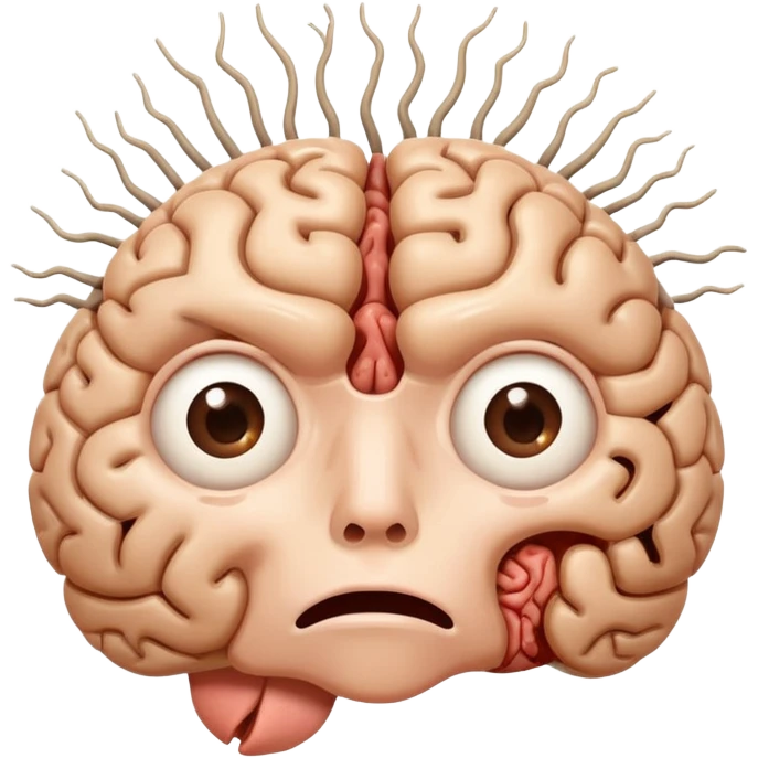 Brain looks like hero and he is shoked emoji