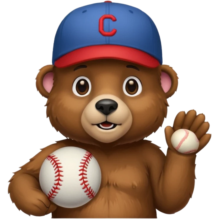 Bear wearing a baseball hat  emoji